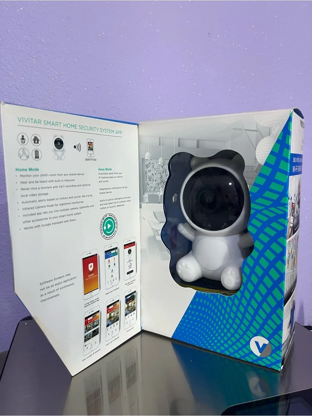 Vivitar Wi‑Fi Baby Cam 360 Wide Angle View - White